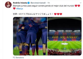 Mensaje de apoyo de Iniesta