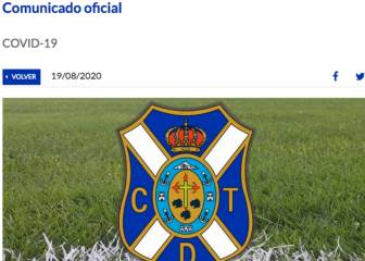 El Tenerife anuncia un positivo por COVID-19 en su filial