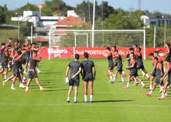 David Gallego dirigió su primer entrenamiento colectivo en Mareo