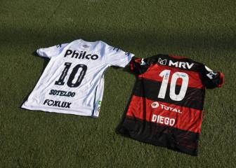 Santos y Flamengo homenajearon a Pelé