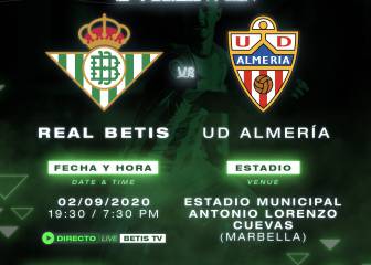 El Betis jugará un amistoso
ante el Almería este miércoles