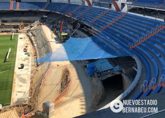 La grada inferior del Nuevo Bernabéu va tomando forma