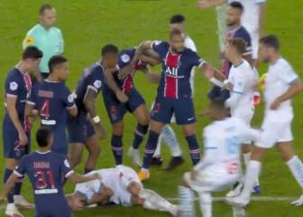 Racismo, golpes y rojas: así fue el escandaloso final del PSG-Marsella