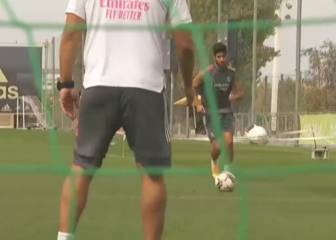 Asensio vuelve a tocar balón en la última sesión del Madrid