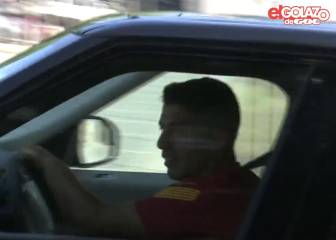 La emotiva salida de Suárez de la ciudad deportiva del Barça