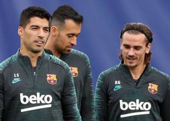 Griezmann y Godín, embajadores del Atlético para Luis Suárez