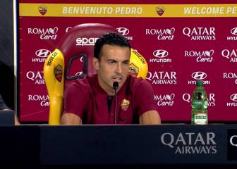 Pedro, en su presentación con la Roma: 