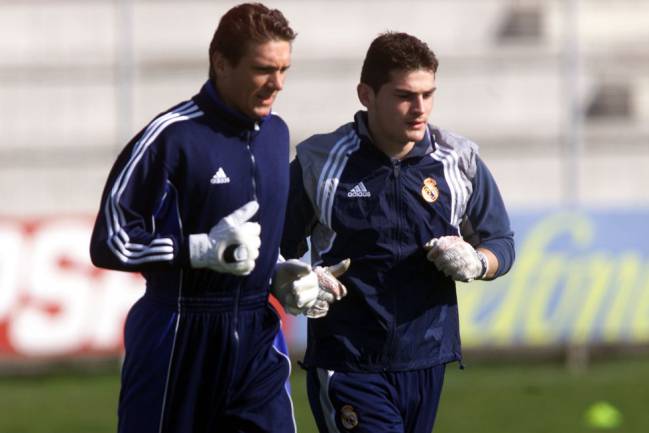 Illgner y Casillas, durante un entrenamiento con el Madrid.