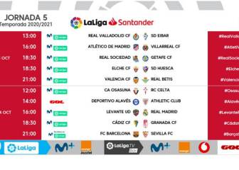 Consulta los horarios de la 5ª jornada de LaLiga