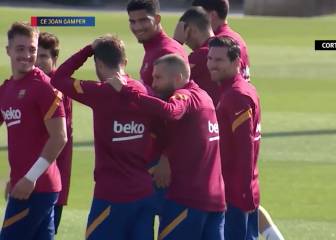 Messi, muy sonriente en el último entrenamiento antes de Balaídos