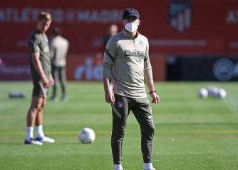 Simeone busca el gol en el entrenamiento
