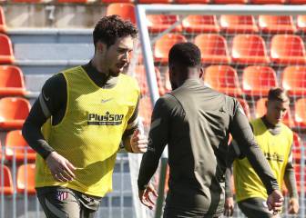 Entrenamiento del Atlético con Vrsaljko al margen