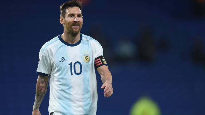 Messi, en el partido con Argentina.