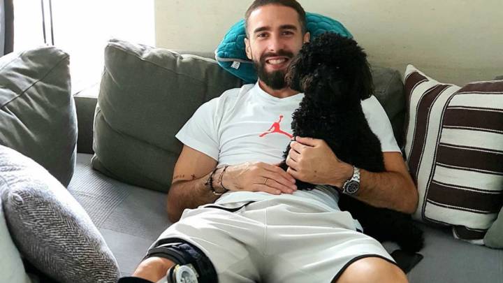 Dani Carvajal se recupera de una lesión en el ligamento lateral interno de la rodilla derecha.