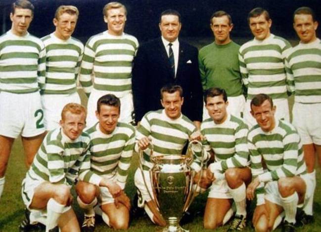 Los jugadores del Celtic con la Copa de Europa de 1967.