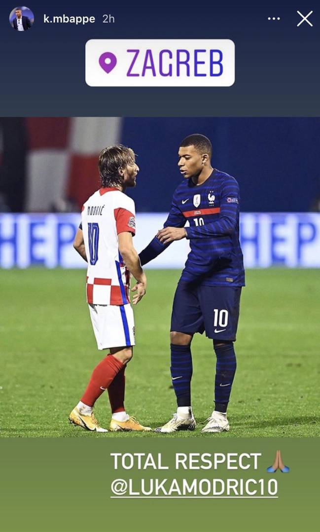 Publicación de Mbappé en su cuenta de Instagram tras ganar a Croacia.