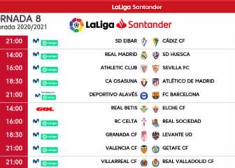 El Madrid jugará a las 14:00 horas en la octava jornada