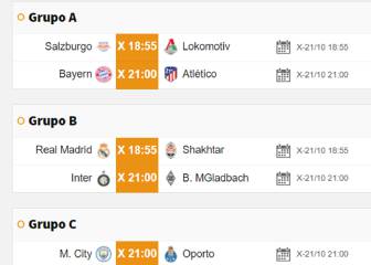 Partidos de hoy 21 de octubre en la Champions League: horarios y como ver en TV en directo