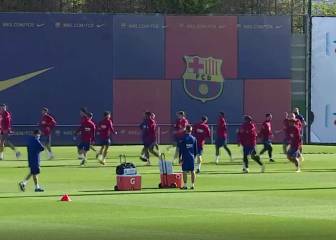 Último entrenamiento del Barcelona antes de recibir al Real Madrid