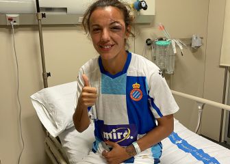 Sobresalto en el Espanyol-Eibar por un brusco choque de Lombi