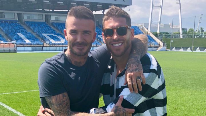 Beckham y Ramos, en Valdebebas.