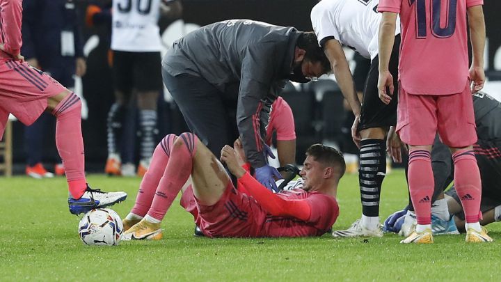 Valverde, durante el Valencia-Real Madrid.