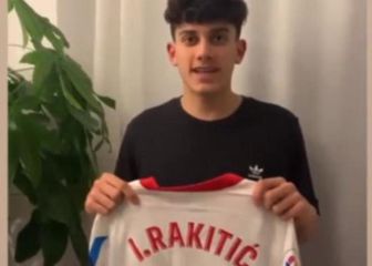 Rakitic regala su camiseta al hijo de Reyes