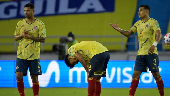 Jeison Murillo, durante el partido entre Colombia y Uruguay de la fase sudamericana de clasificación para el Mundial 2022. 
