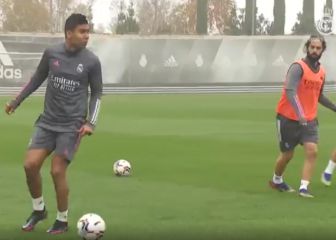 Benzema y Casemiro trabajan junto al resto de compañeros