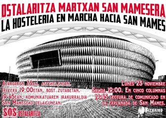 La hostelería vizcaína de manifestará en San Mamés