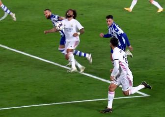 Penalti no pitado a Marcelo por tirón de pelos: 