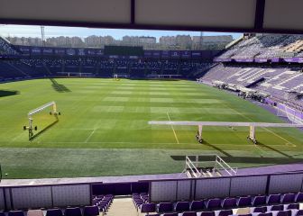 El césped del estadio José Zorrilla luce sus mejores galas