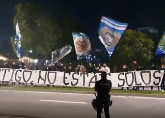 El recibimiento del Frente Bokerón al Málaga antes de medirse al Cartagena