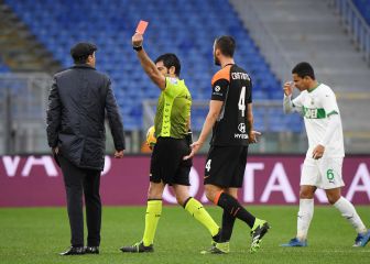 Pedro y Fonseca, expulsados en el empate de la Roma