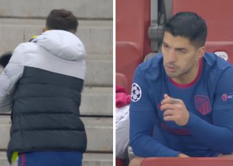 Los gestos de rabia de Saúl y Luis Suárez tras ser sustituidos