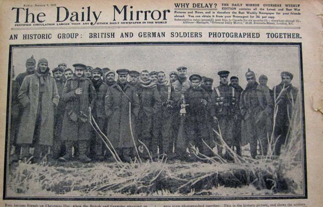 El Daily Mirror informaba del histórico hecho días más tarde, el 6 de enero de 1915.