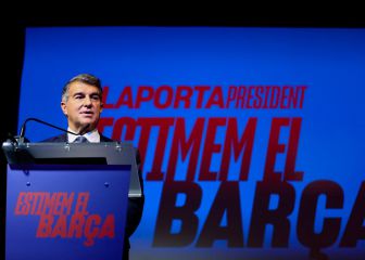 Laporta y la lona del Bernabéu: 