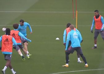 El Madrid ensaya los remates a portería antes de viajar a Ipurúa