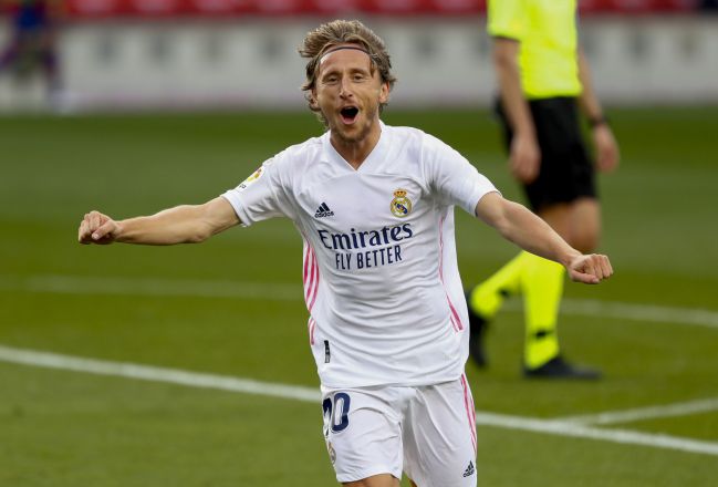 Modric celebró así su gol.