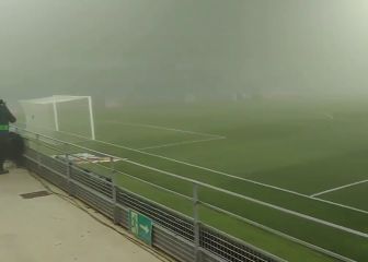 Una espesa niebla en El Alcoraz puso en peligro el Huesca-Levante