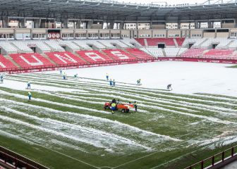 Las Gaunas bajo la nieve