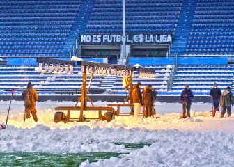 Alavés-Atlético: Mendizorroza se cubre de nieve