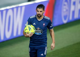 Nolito se concentra con el Celta