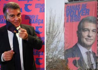 Laporta desvela la razón de su pancarta frente al Bernabéu