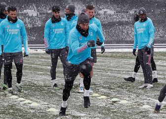 El Real Madrid se entrena bajo la nieve