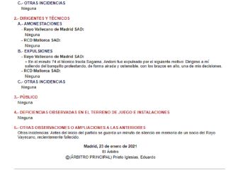 El error de Prieto Iglesias en el acta: 