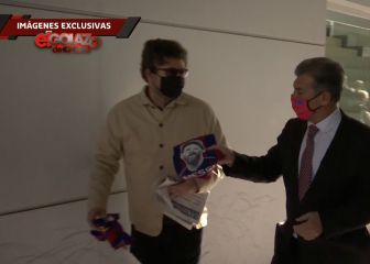 El beso de Joan Laporta tras la filtración del contrato de Messi