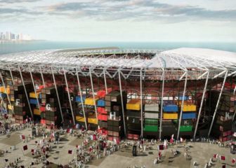 Una vista impresionante de los estadios mundialistas Al Thumama, Al Janoub, y Ras Abu Abuod