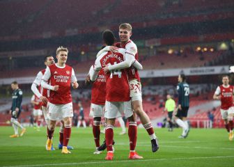 Odegaard, titular en el festín goleador de Aubameyang