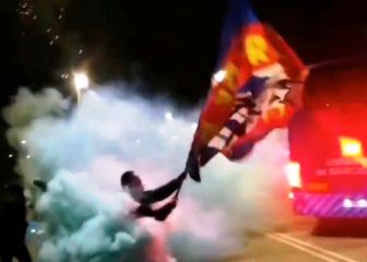 El Espanyol, recibido con fuegos artificiales